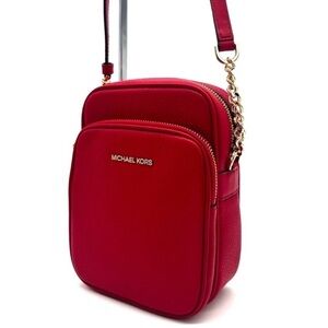 Michael Kors Medium NS Chain Xbody Bag Red/Gold